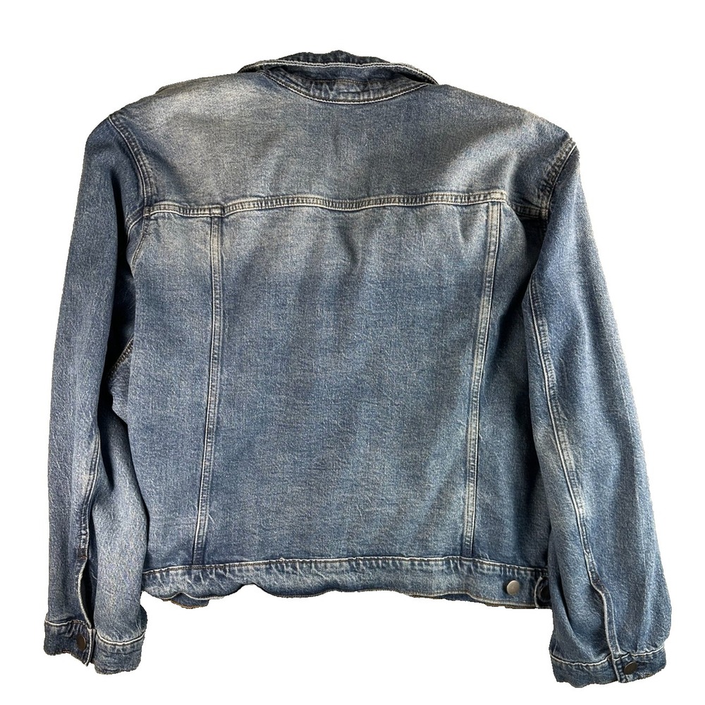 a..n.a.  Womens 4X Boxy Denim Jacket Blue Button Front Plus - Picture 3 of 11